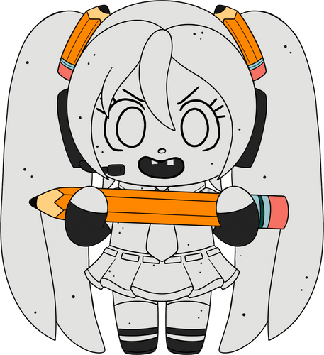 Concept of DoodleBob Miku Plush (9in)