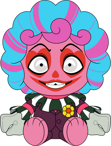 Concept of Blah Blah the Clown Plush (9in)