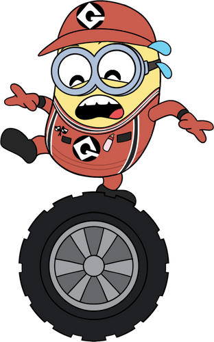Concept of Tire Minion  Spinning Pin