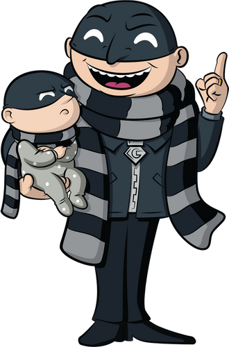 Concept of Heist Gru and Baby Gru