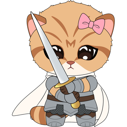 Sword Kitty Plush (9in) Concept Illustration