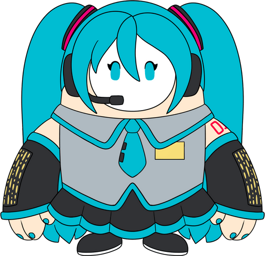 Concept of Hatsune Miku x Fall Guys Plush (9in)