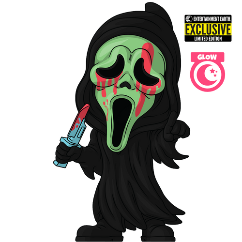 Concept of Glow In The Dark Ghost Face