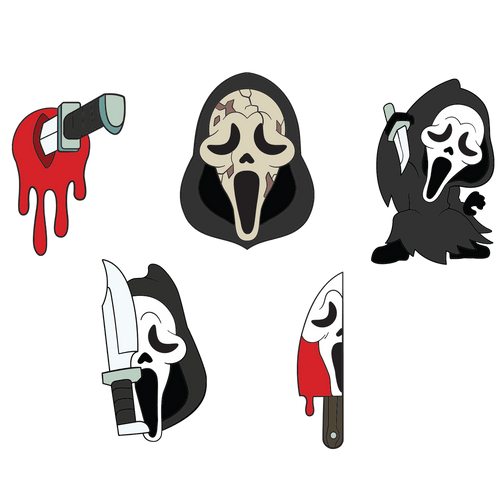 Concept of Ghost Face Pin Set