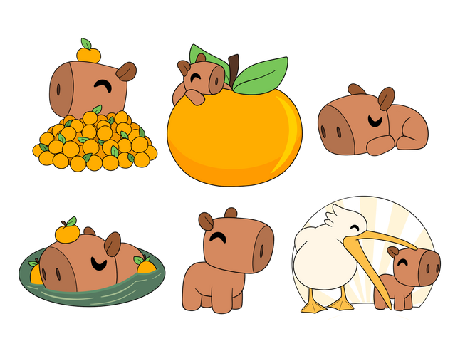 Capybara Pin Set