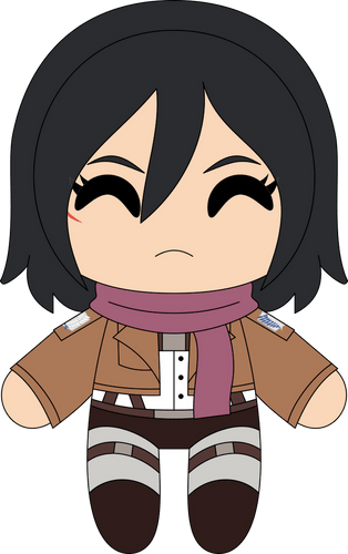 Concept of Chibi Mikasa Plush (9in)