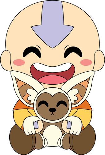 Concept of Aang and Momo Sit Plush (1ft)