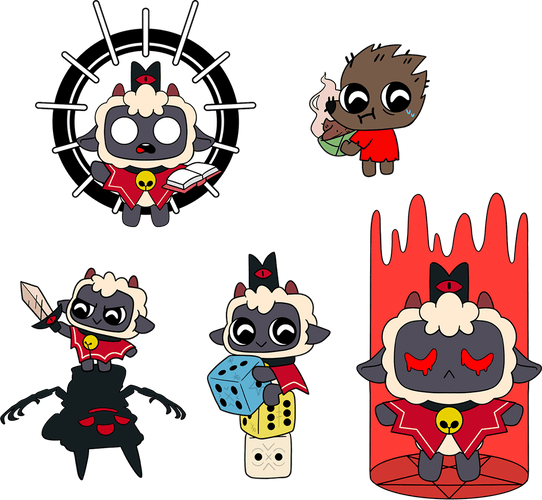 Concept of Cult of the Lamb Pin Set