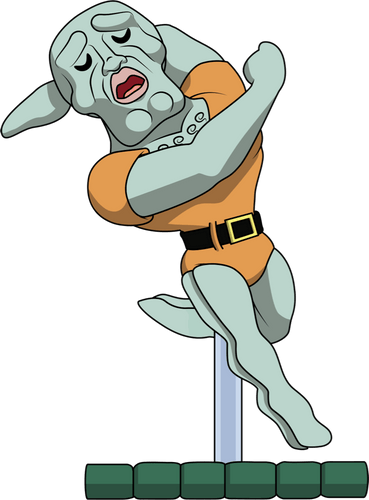 Concept of Falling Handsome Squidward