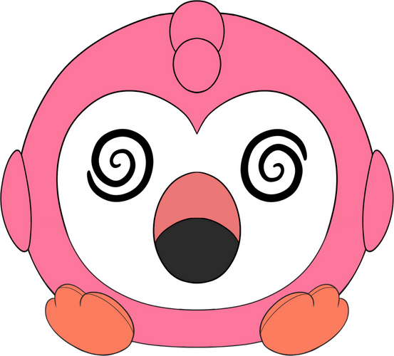 Concept of Dizzy Flamingo Stickie (6in)