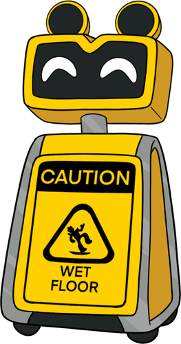 Concept of Wet Floor Sign Pin