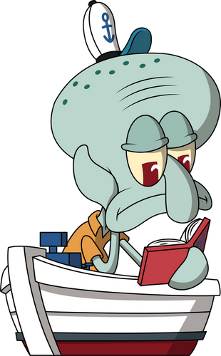 Concept of Bored Squidward