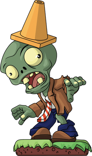 Concept of Conehead Zombie