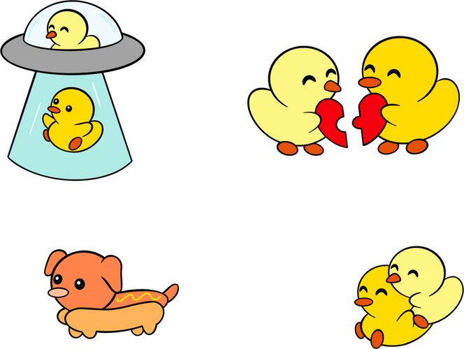 Duckie & Duck Pin Set