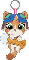 Jetpack Cat Keychain (5in)