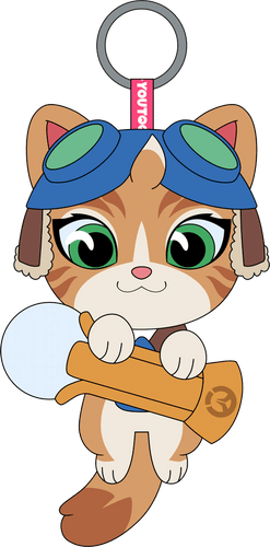 Jetpack Cat Keychain (5in)