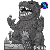 Black and White Godzilla the Destroyer