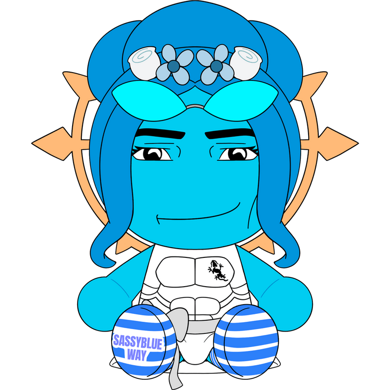 Sassy Blue Plush (9in) Concept Illustration