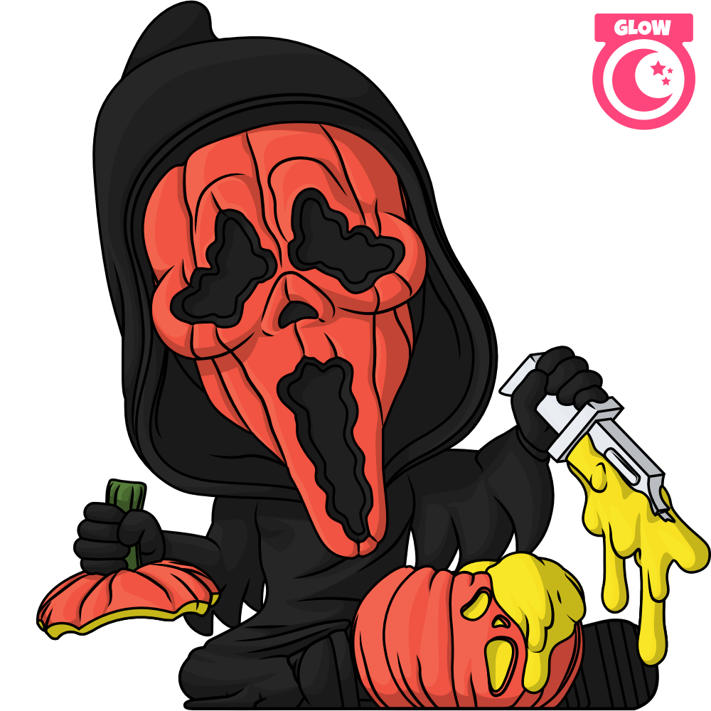 Glow In The Dark Pumpkin Mask Ghost Face