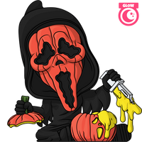 Glow In The Dark Pumpkin Mask Ghost Face