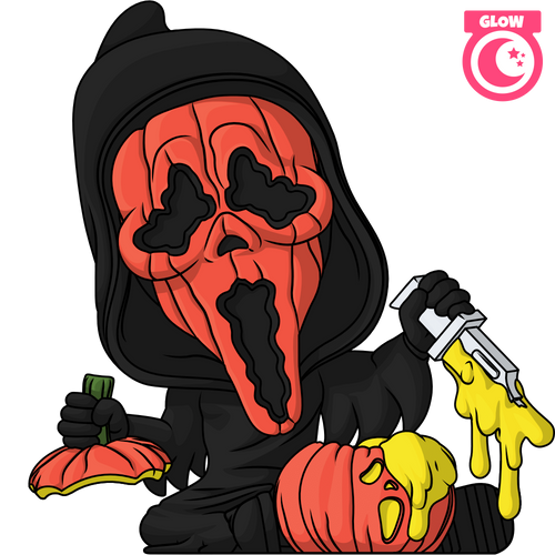 Glow In The Dark Pumpkin Mask Ghost Face