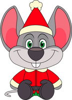Chuck E. Cheese Christmas Edition Plush (9in)