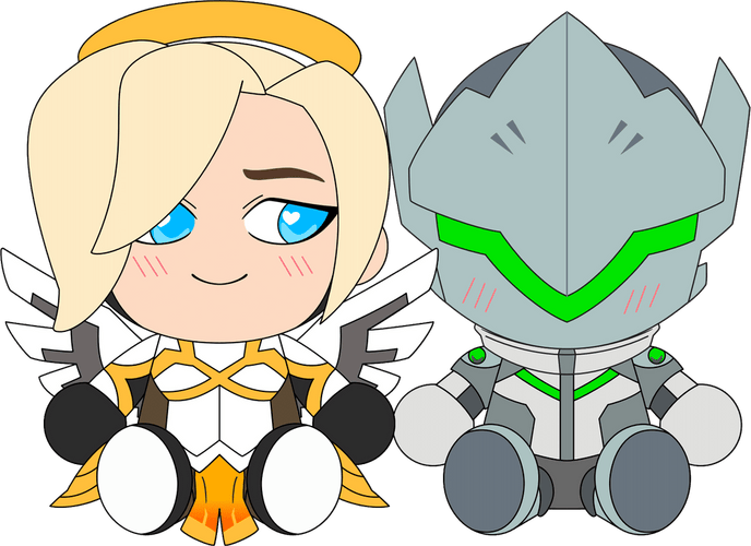 Genji & Mercy Plush (9in)