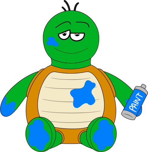 Sock Puppet Master Graffiti Turtle Plush (9in)