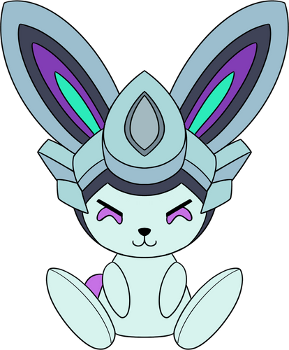 Concept of Grey Battle Bunny Plush (9in)