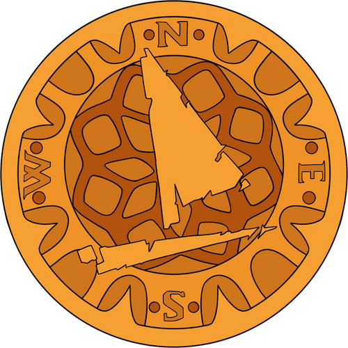 Pirate Coin Pin Concept Illustration