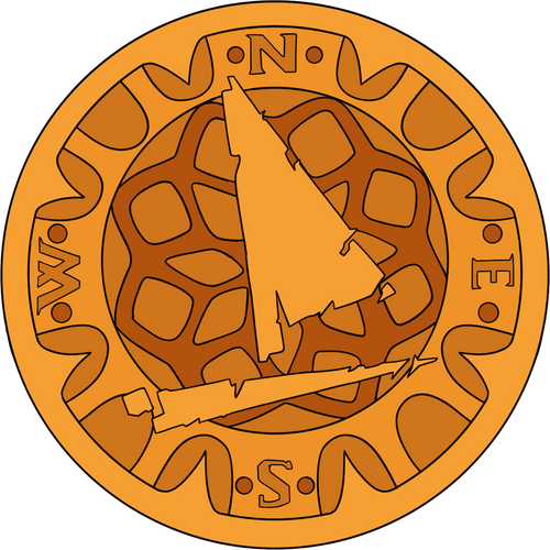 Pirate Coin Pin Concept Illustration